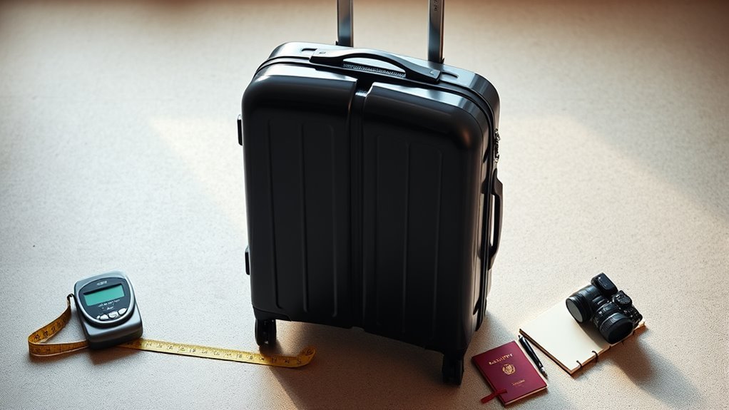 weigh measure document luggage